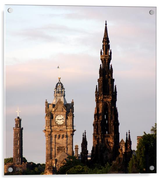 Iconic Edinburgh Buildings Acrylic by Ian Coyle