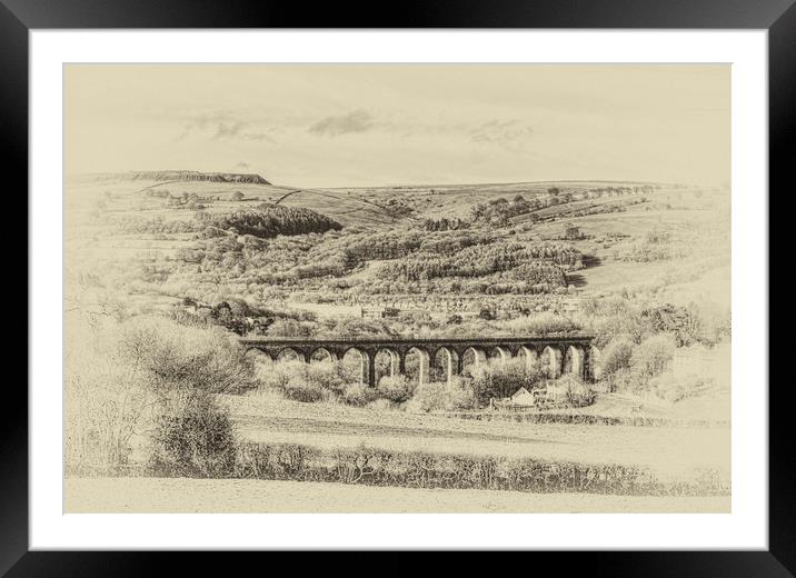 Hengoed Viaduct 2 Antique Framed Mounted Print by Steve Purnell