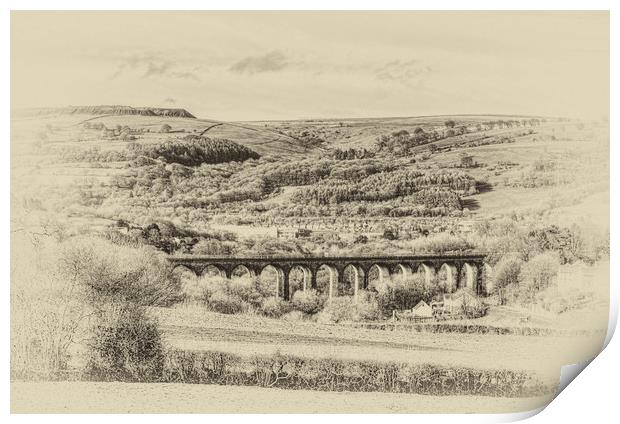 Hengoed Viaduct 2 Antique Print by Steve Purnell