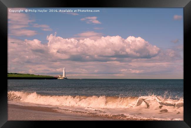 Lighthouse and Waves.............. Framed Print by Naylor's Photography