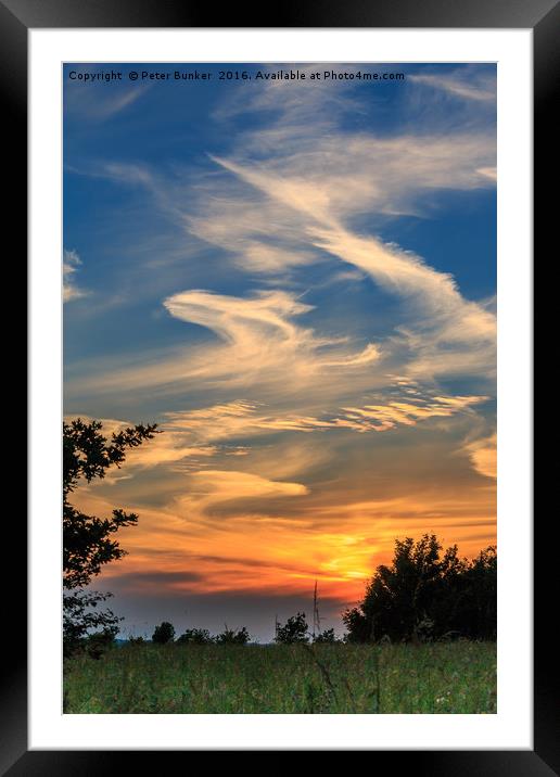 Cirrus Sunset.  Framed Mounted Print by Peter Bunker