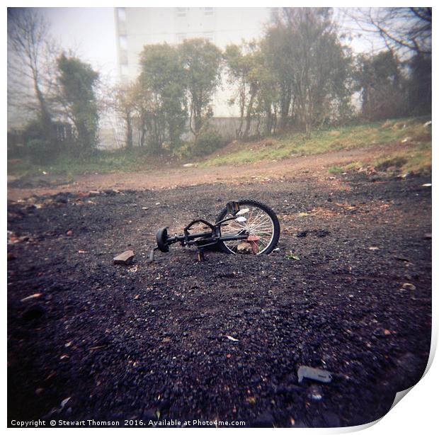 Fog Bike Print by Stewart Thomson