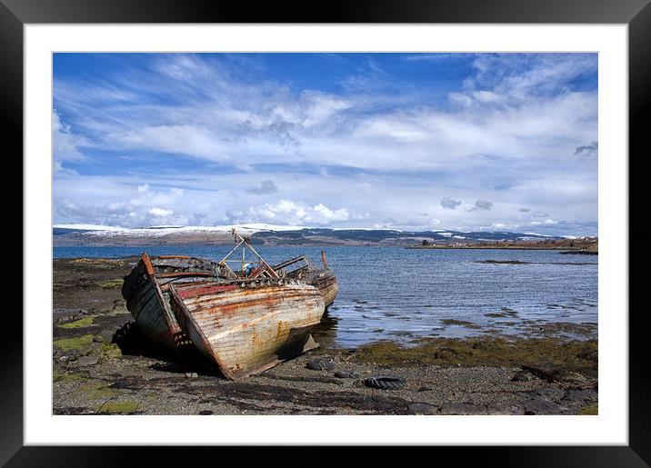 Old Boats on Mull Framed Mounted Print by Jacqi Elmslie