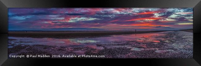 A sunless sunset panorama Framed Print by Paul Madden