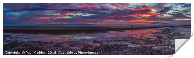 A sunless sunset panorama Print by Paul Madden