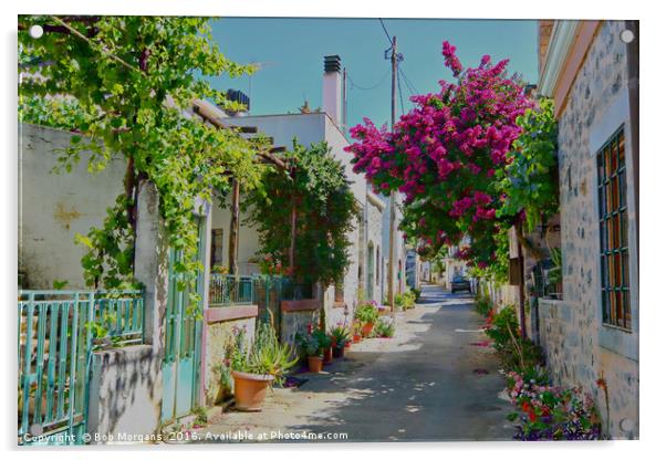 Cretan Street Acrylic by Bob Morgans