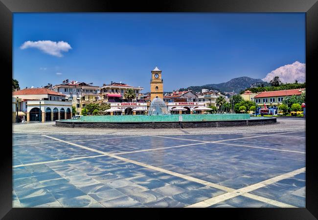 Marmaris Town Square Framed Print by Valerie Paterson