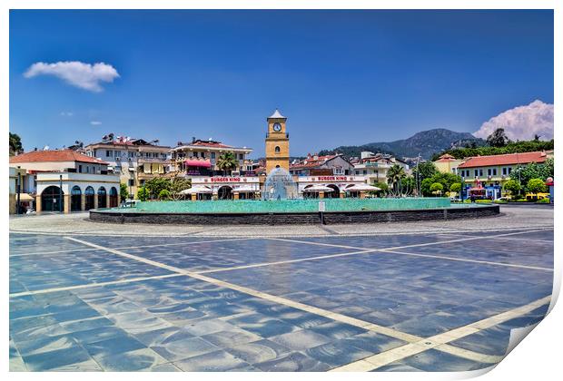 Marmaris Town Square Print by Valerie Paterson