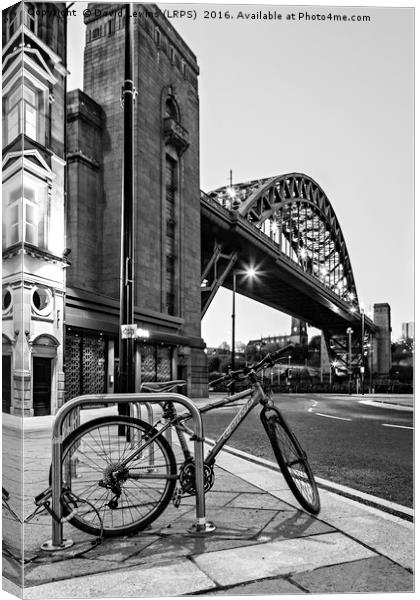 Tyne Bridge and Bicycle Canvas Print by David Lewins (LRPS)