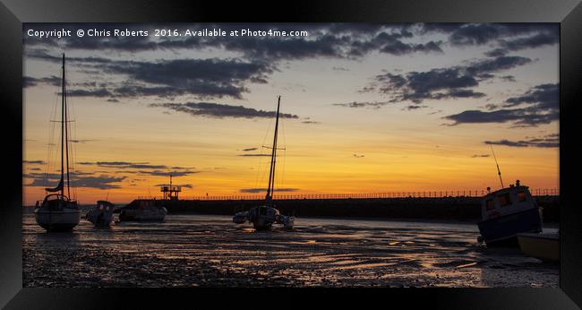 Herne Bay Harbour Sunset Framed Print by Chris Roberts