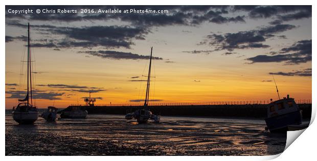 Herne Bay Harbour Sunset Print by Chris Roberts