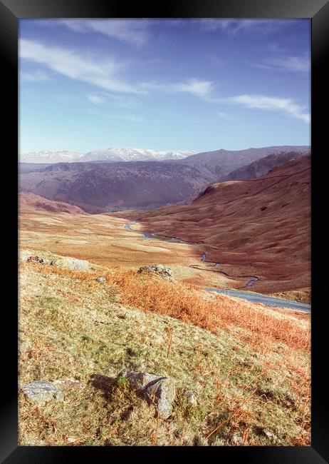 Autumnal colour on the Honister Pass. Cumbria, UK. Framed Print by Liam Grant
