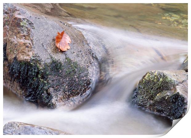 River water flowing between rocks. Cumbria, UK. Print by Liam Grant
