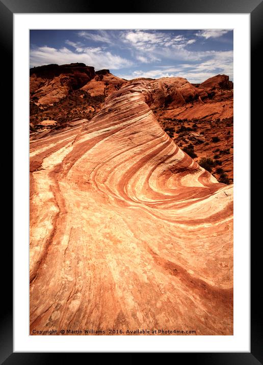 Fire Wave, Valley of Fire State Park, Nevada Framed Mounted Print by Martin Williams