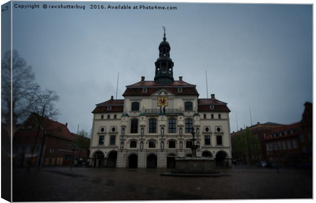 Lüneburg Rathaus On A Rainy Day Canvas Print by rawshutterbug 