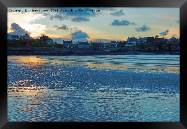 CEMAES SUNSET Framed Print by andrew saxton