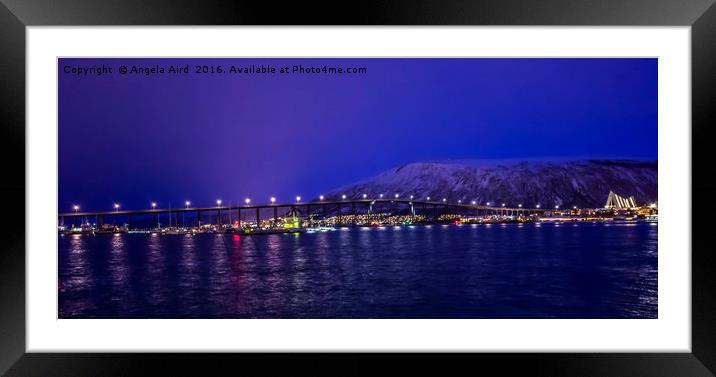 Tromso at Night. Framed Mounted Print by Angela Aird