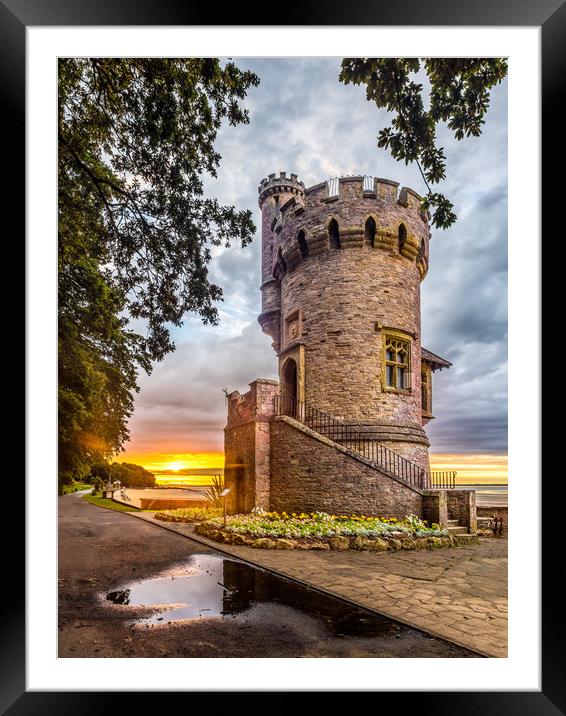 Appley Tower Sunset Ryde IOW Framed Mounted Print by Wight Landscapes