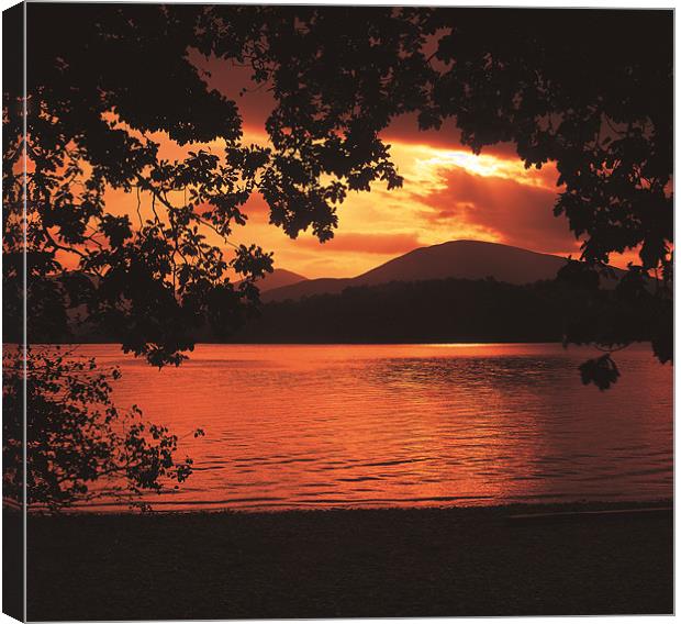 Loch Lomond sunset Canvas Print by Derek Wallace