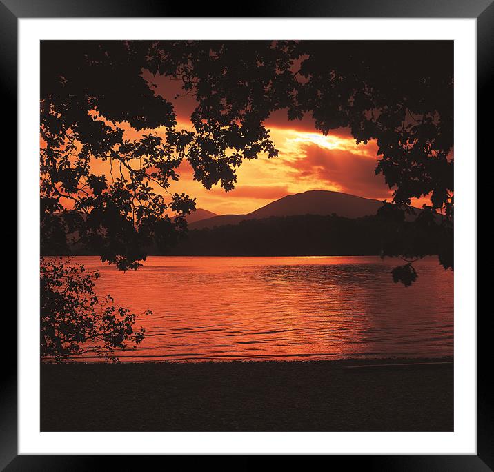 Loch Lomond sunset Framed Mounted Print by Derek Wallace