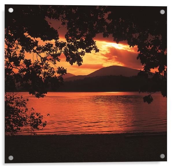 Loch Lomond sunset Acrylic by Derek Wallace