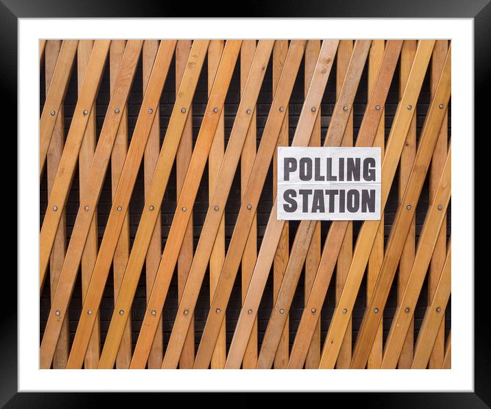 Polling Station Framed Mounted Print by Victor Burnside