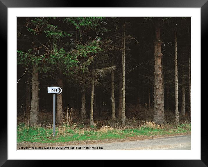 Lost sign post Framed Mounted Print by Derek Wallace
