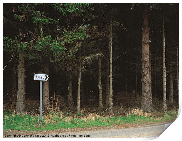 Lost sign post Print by Derek Wallace