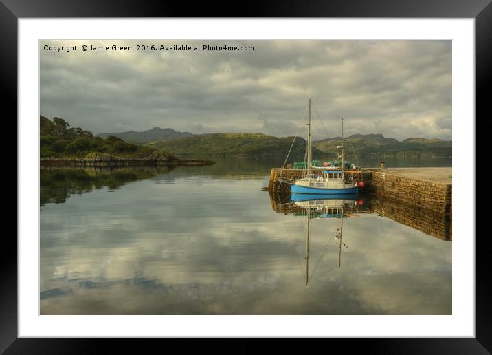 A Highland Harbour Framed Mounted Print by Jamie Green