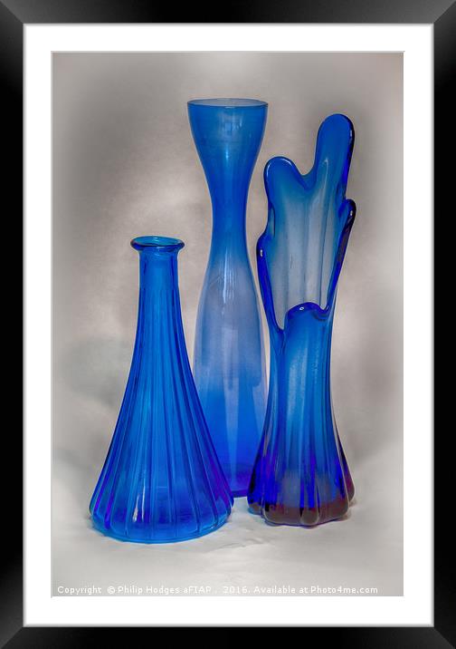 Blue Vases Framed Mounted Print by Philip Hodges aFIAP ,