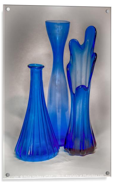 Blue Vases Acrylic by Philip Hodges aFIAP ,