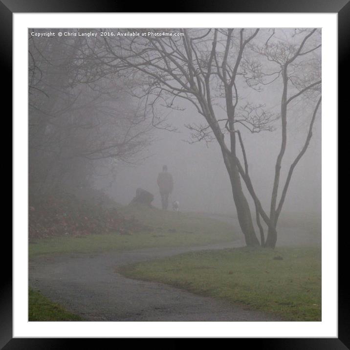 Dog in the Fog Framed Mounted Print by Chris Langley
