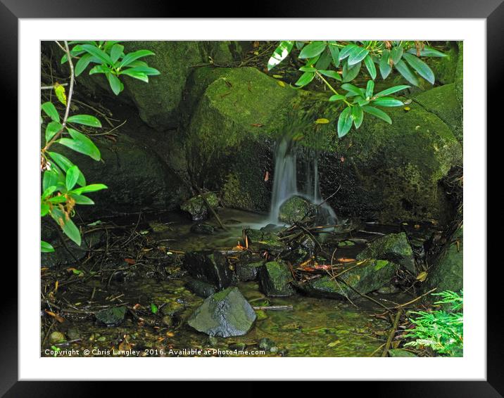 Silence and water Framed Mounted Print by Chris Langley