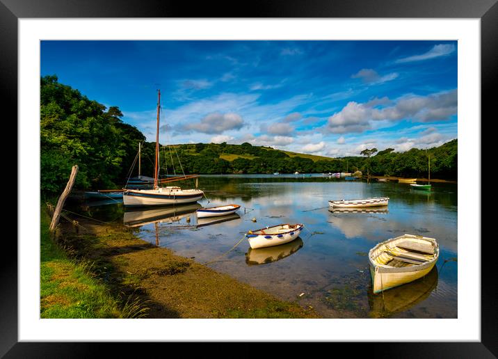 Calm at Coombe, Cornwall Framed Mounted Print by Michael Brookes