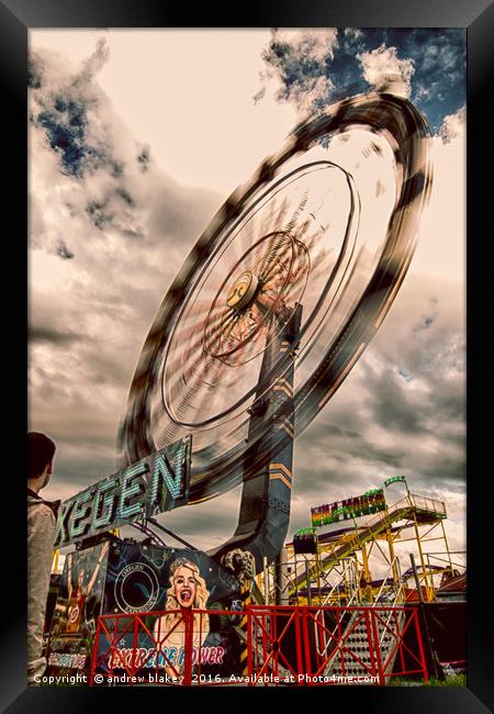 The Hypnotic Hoppings Framed Print by andrew blakey