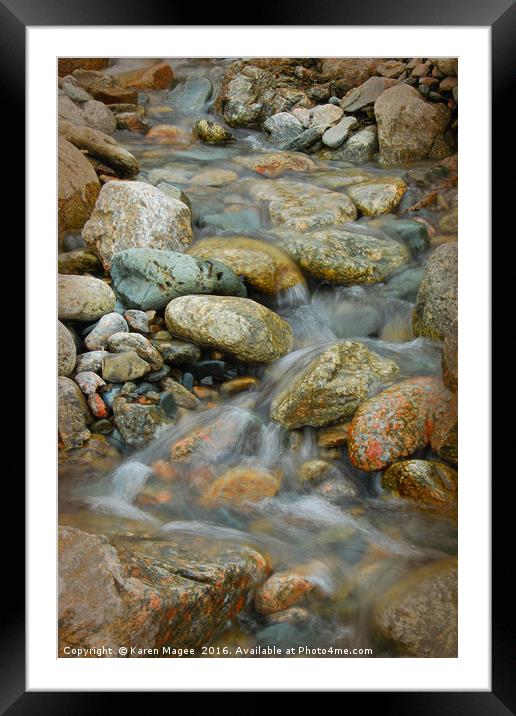 Pebble Beach Purity Framed Mounted Print by Karen Magee