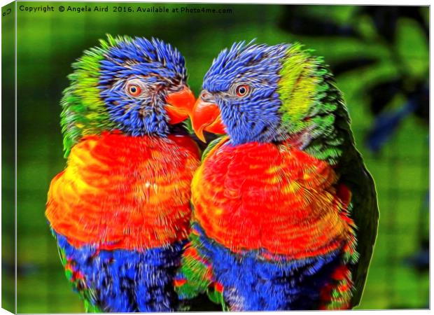 Lorikeets Canvas Print by Angela Aird