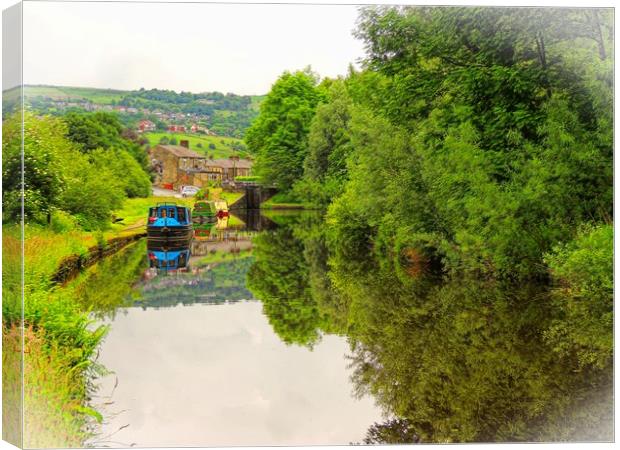 Canal Reflections           Canvas Print by Andy Smith