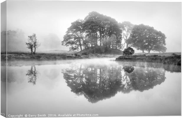 Elterwater Reflections. Canvas Print by Garry Smith