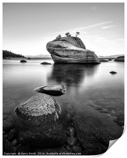 The Bonsai Rock at Lake Tahoe. Print by Garry Smith