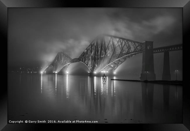 A Foggy Evening at the Forth Rail Bridge. Framed Print by Garry Smith