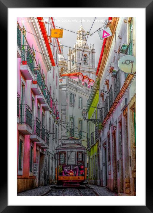 Lisbon Streets Framed Mounted Print by henry harrison