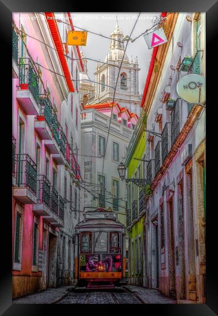 Lisbon Streets Framed Print by henry harrison