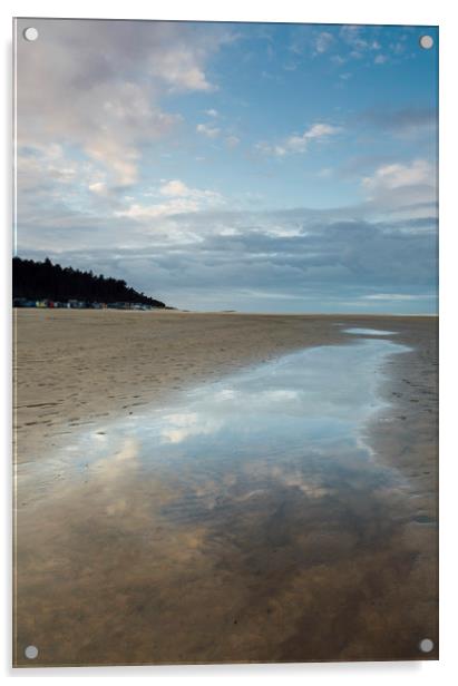 Sunset sky reflected in a water at low tide. Wells Acrylic by Liam Grant