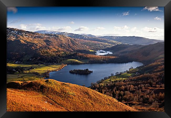 View of Grasmere & Rydal Water Framed Print by David Lewins (LRPS)