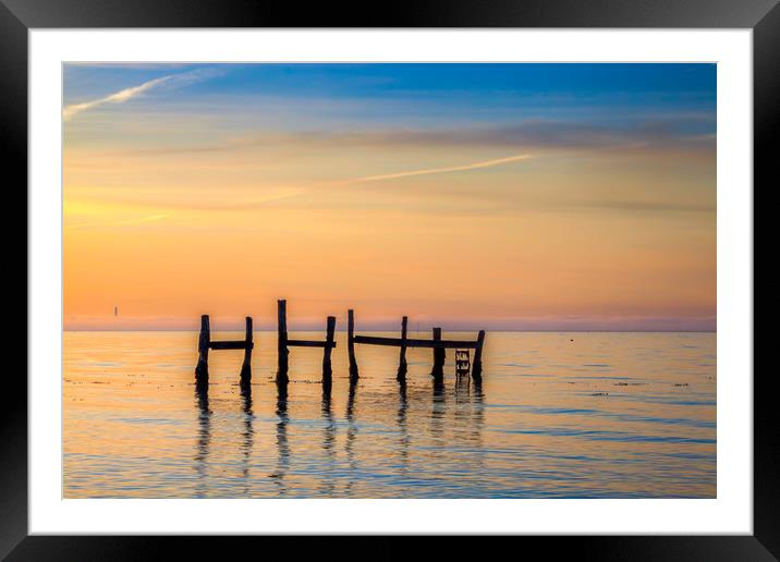 Peach Melba Sunset Framed Mounted Print by Wight Landscapes