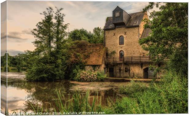 Old Water Mill at Noyen sur Sarthe Canvas Print by David Oxtaby  ARPS