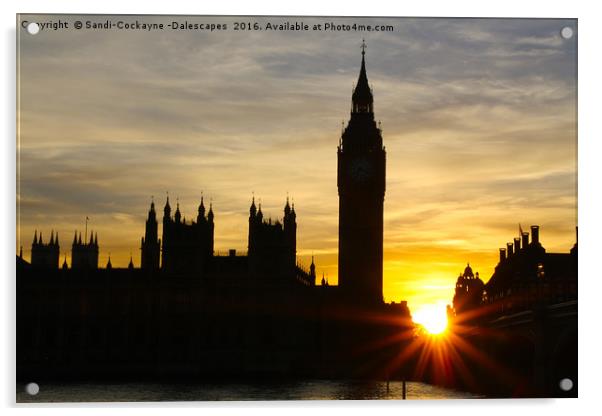 Westminster Silhouette & Sunset Acrylic by Sandi-Cockayne ADPS