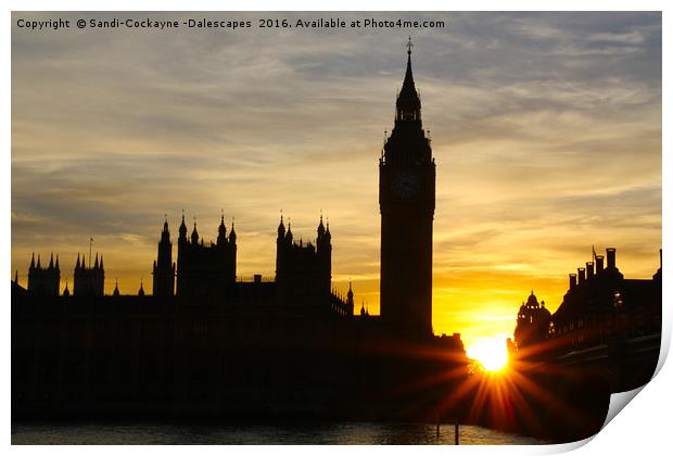 Westminster Silhouette & Sunset Print by Sandi-Cockayne ADPS