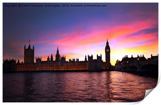 Westminster Sunset Print by Sandi-Cockayne ADPS